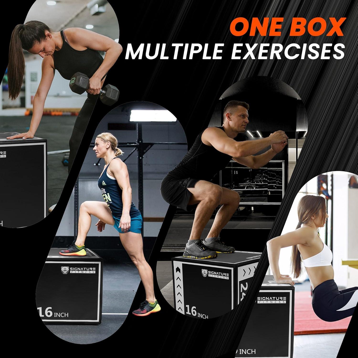 imagePlyo Box 3in1 Foam Plyometric Jump Box Box Jump for for Home Gym Training Fitness Workout Exercise Platform Multiple ColorsBlackWhite