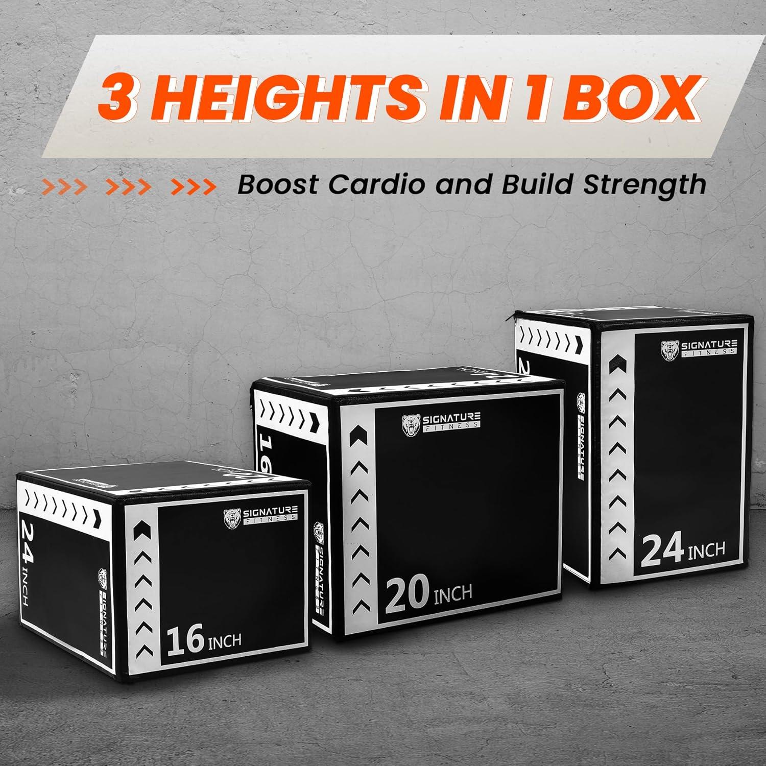 imagePlyo Box 3in1 Foam Plyometric Jump Box Box Jump for for Home Gym Training Fitness Workout Exercise Platform Multiple ColorsBlackWhite