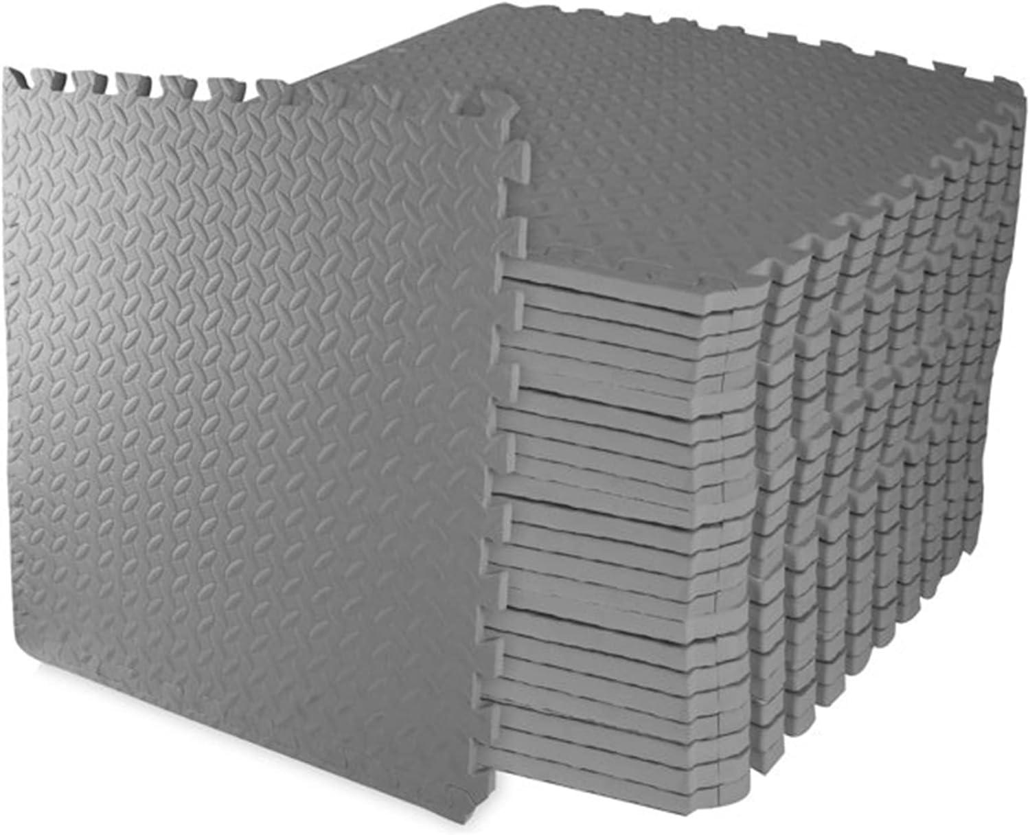 imagePuzzle Exercise Gym Flooring Mat Thick EVA Interlocking Foam Tiles Workout Mat for Home Gym Fitness Equipment MMA Gymnastics Multiple Sizes and ColorsGrey