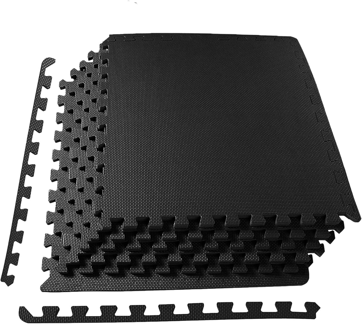 imagePuzzle Exercise Gym Flooring Mat Thick EVA Interlocking Foam Tiles Workout Mat for Home Gym Fitness Equipment MMA Gymnastics Multiple Sizes and ColorsBlack