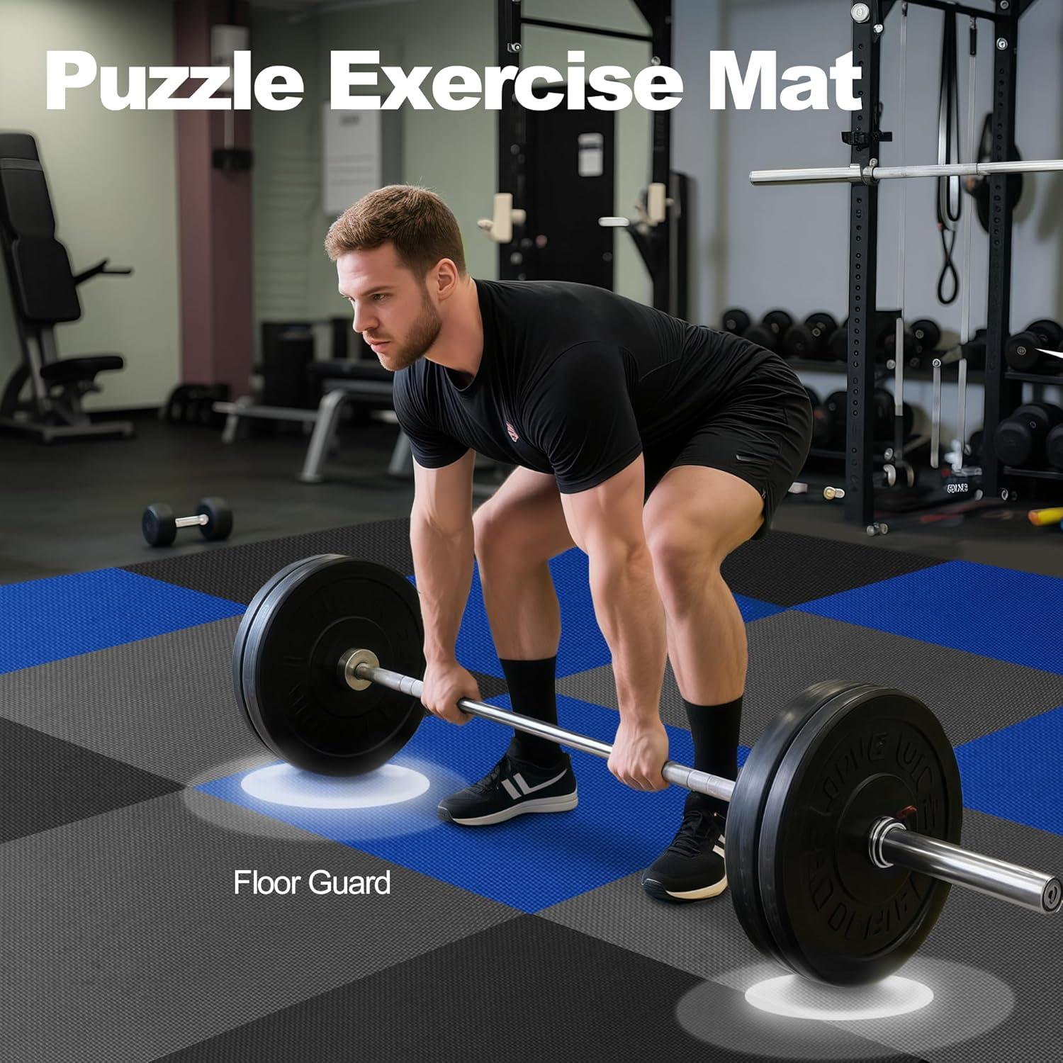 imagePuzzle Exercise Gym Flooring Mat Thick EVA Interlocking Foam Tiles Workout Mat for Home Gym Fitness Equipment MMA Gymnastics Multiple Sizes and ColorsGrey