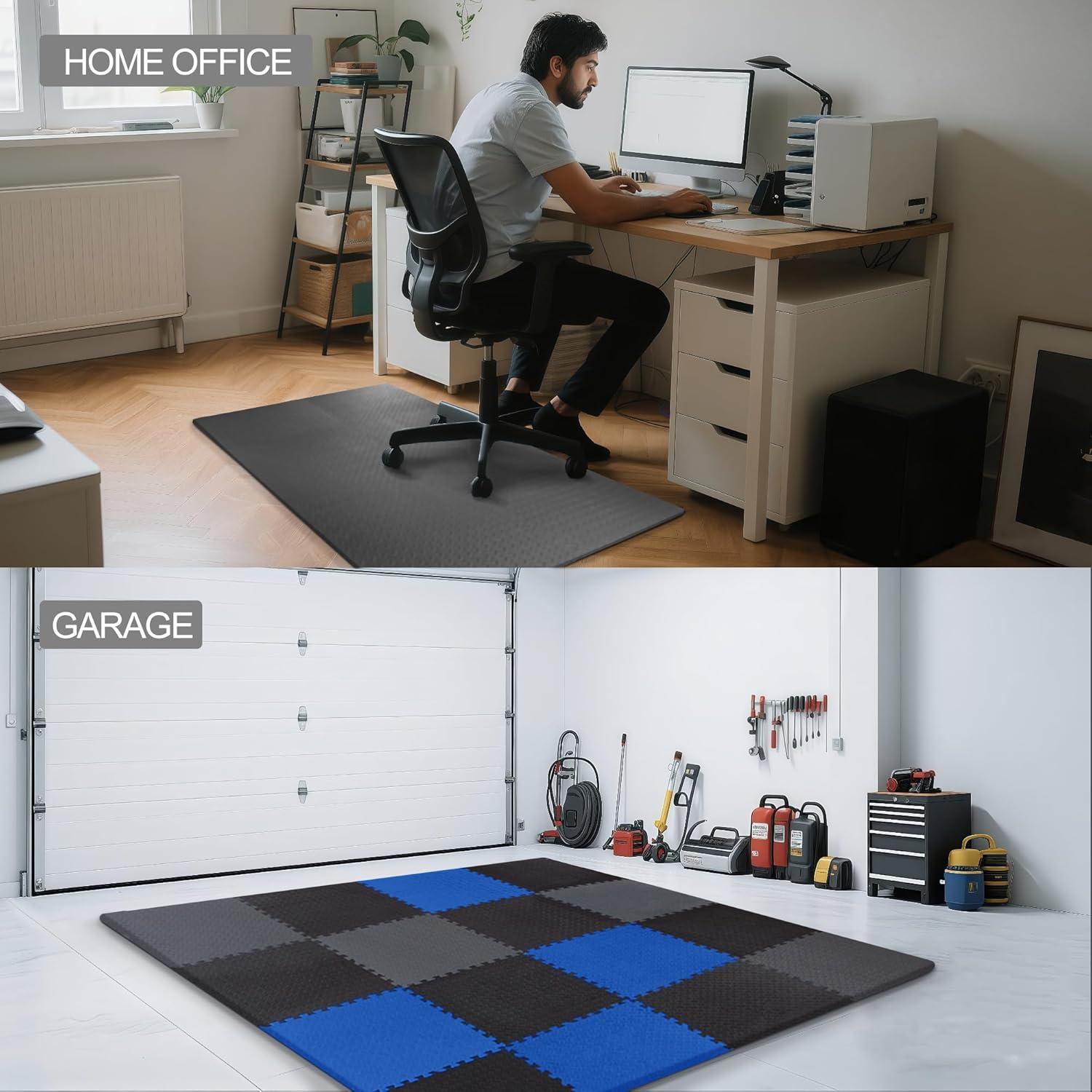imagePuzzle Exercise Gym Flooring Mat Thick EVA Interlocking Foam Tiles Workout Mat for Home Gym Fitness Equipment MMA Gymnastics Multiple Sizes and ColorsGrey