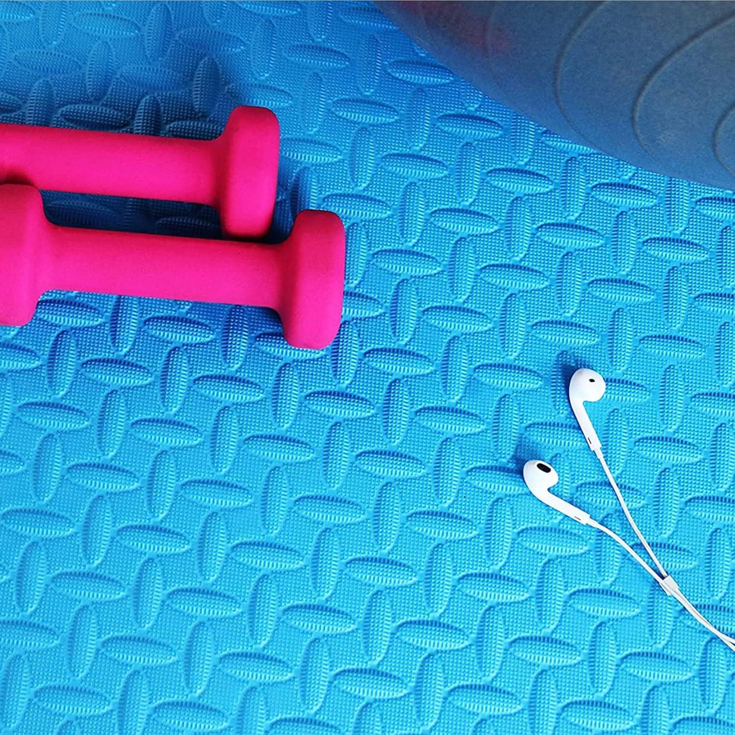 imagePuzzle Exercise Gym Flooring Mat Thick EVA Interlocking Foam Tiles Workout Mat for Home Gym Fitness Equipment MMA Gymnastics Multiple Sizes and ColorsBlue