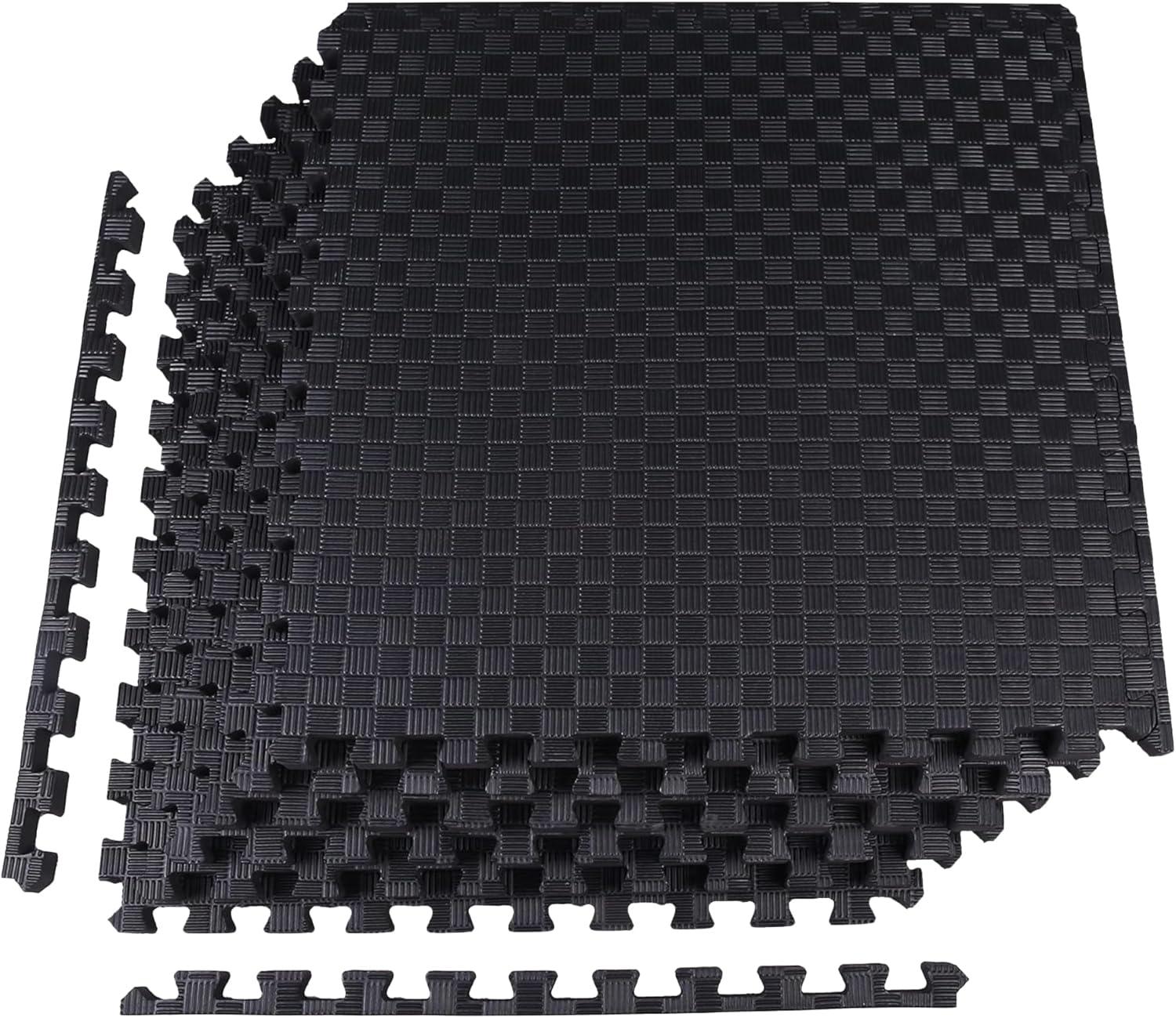 imagePuzzle Exercise Gym Flooring Mat Thick EVA Interlocking Foam Tiles Workout Mat for Home Gym Fitness Equipment MMA Gymnastics Multiple Sizes and ColorsBlack