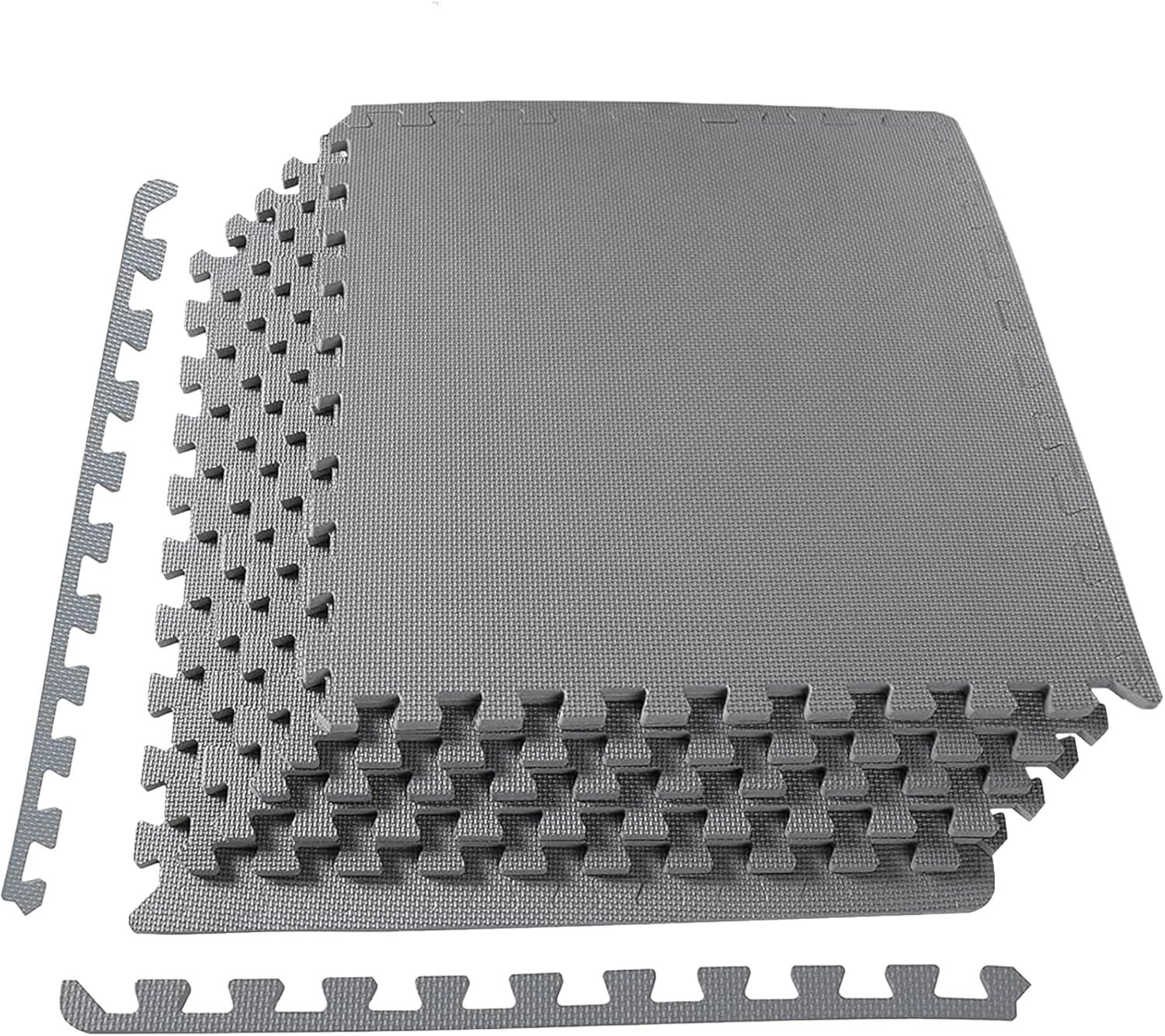 imagePuzzle Exercise Gym Flooring Mat Thick EVA Interlocking Foam Tiles Workout Mat for Home Gym Fitness Equipment MMA Gymnastics Multiple Sizes and ColorsGrey