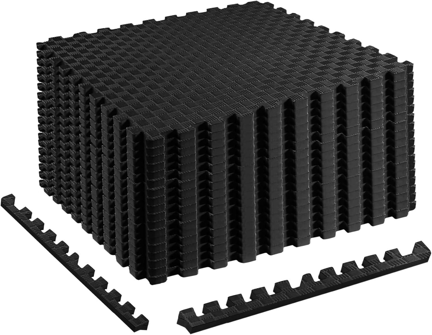 imagePuzzle Exercise Gym Flooring Mat Thick EVA Interlocking Foam Tiles Workout Mat for Home Gym Fitness Equipment MMA Gymnastics Multiple Sizes and ColorsBlack