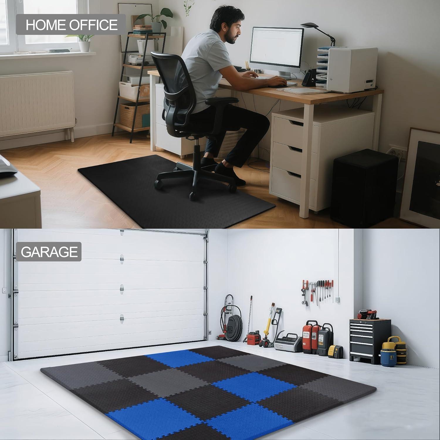 imagePuzzle Exercise Gym Flooring Mat Thick EVA Interlocking Foam Tiles Workout Mat for Home Gym Fitness Equipment MMA Gymnastics Multiple Sizes and ColorsBlack