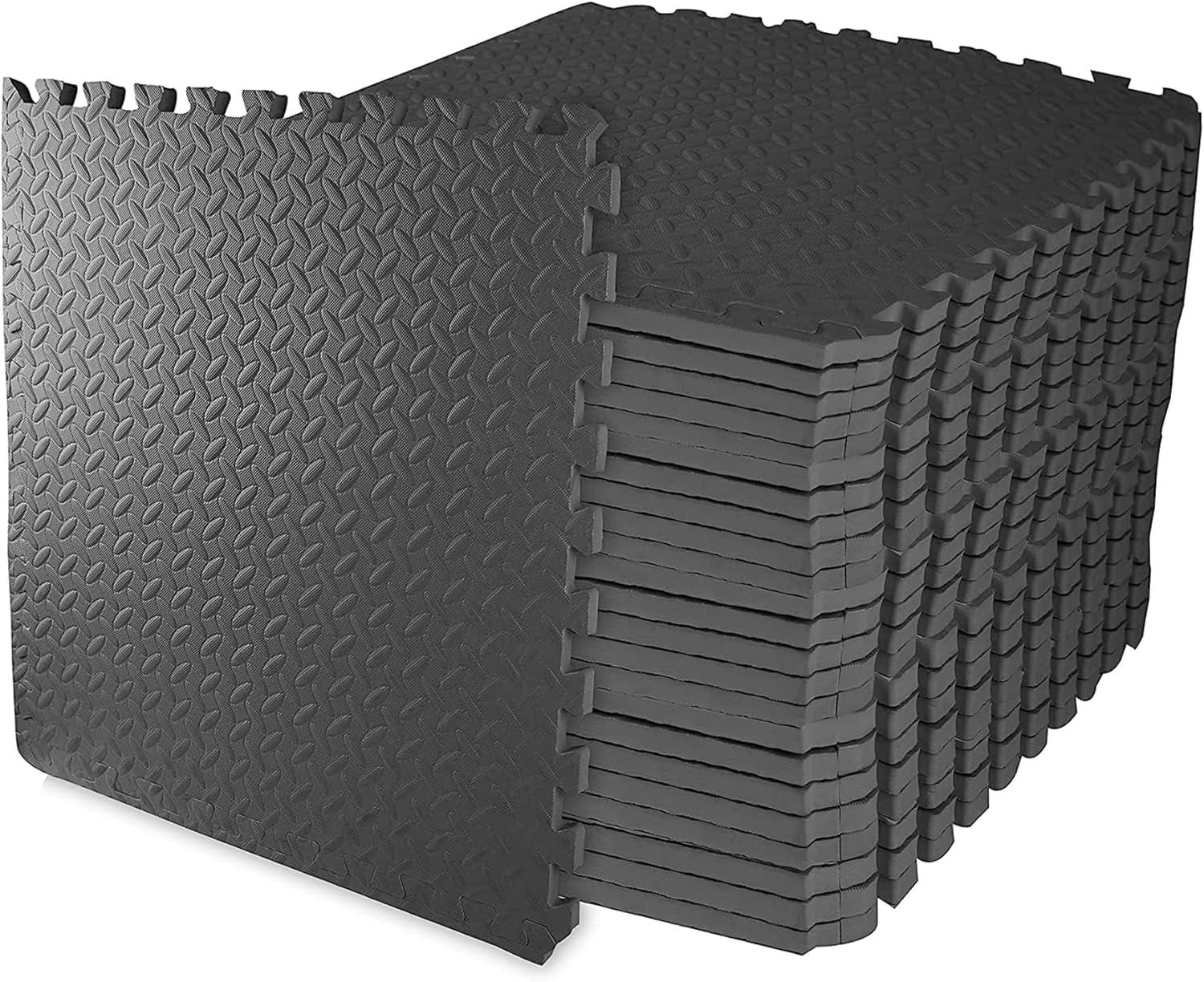 imagePuzzle Exercise Gym Flooring Mat Thick EVA Interlocking Foam Tiles Workout Mat for Home Gym Fitness Equipment MMA Gymnastics Multiple Sizes and ColorsBlack
