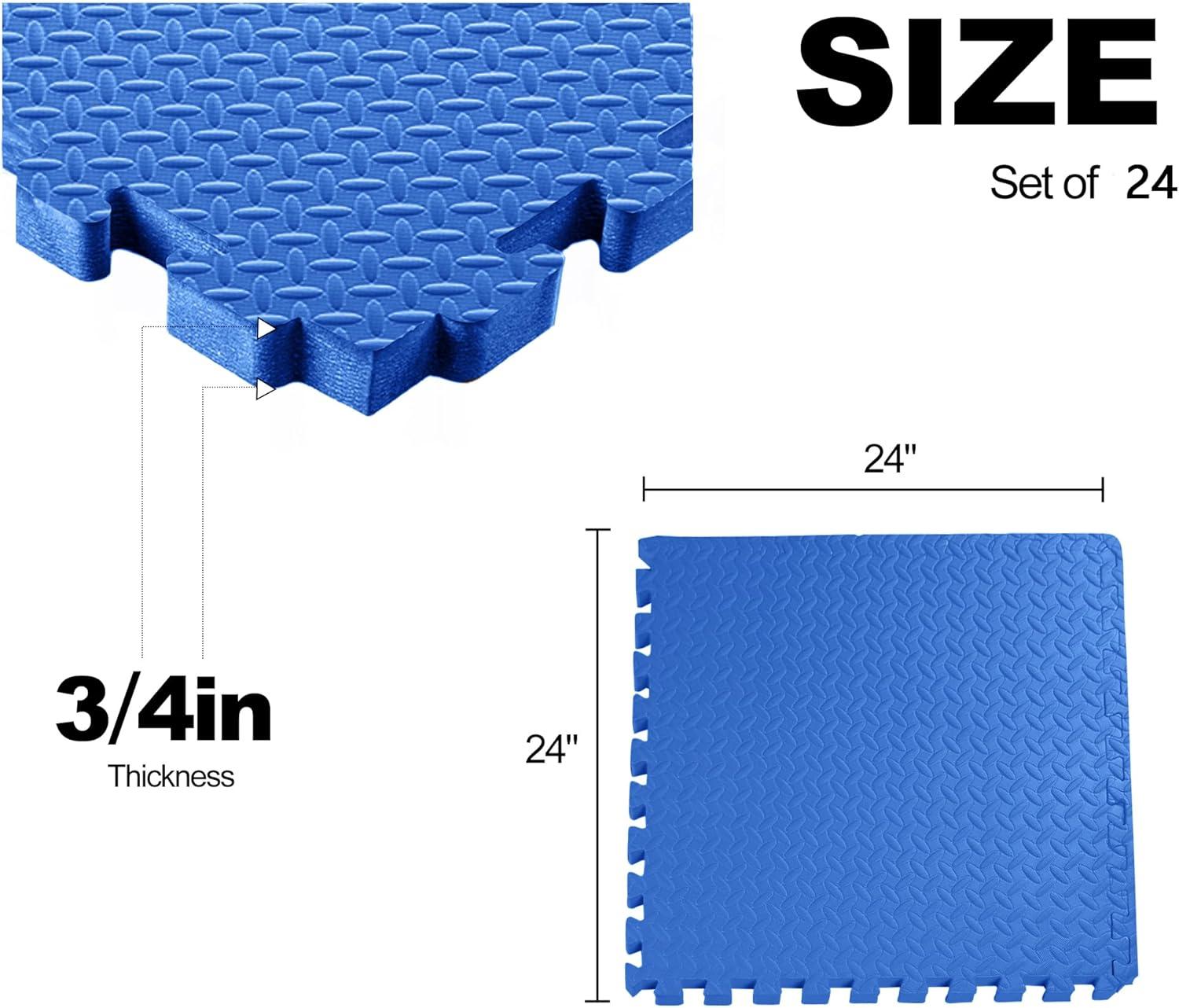 imagePuzzle Exercise Gym Flooring Mat Thick EVA Interlocking Foam Tiles Workout Mat for Home Gym Fitness Equipment MMA Gymnastics Multiple Sizes and ColorsBlue