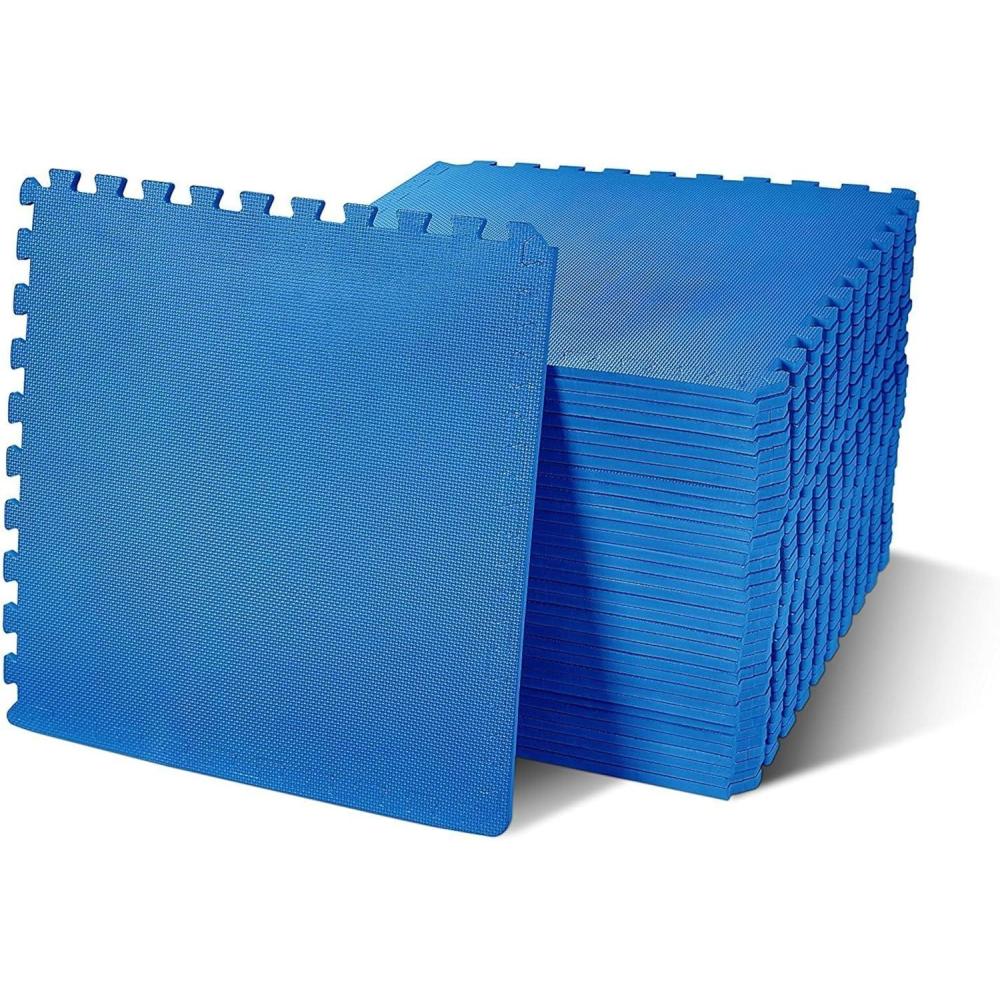 imagePuzzle Exercise Gym Flooring Mat Thick EVA Interlocking Foam Tiles Workout Mat for Home Gym Fitness Equipment MMA Gymnastics Multiple Sizes and ColorsBlue