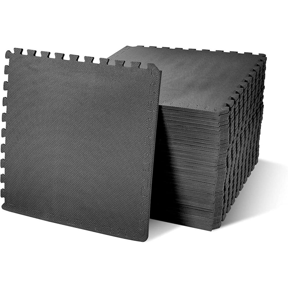 imagePuzzle Exercise Gym Flooring Mat Thick EVA Interlocking Foam Tiles Workout Mat for Home Gym Fitness Equipment MMA Gymnastics Multiple Sizes and ColorsBlack