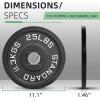 image2Inch Olympic Cast Iron Weight Plate for Strength Training ampamp Weightlifting Multiple Sizes25LB Pair