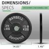 image2Inch Olympic Cast Iron Weight Plate for Strength Training ampamp Weightlifting Multiple Sizes35LB Single