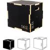 imageFitvids 3 in 1 NonSlip Wooden Plyo Box Plyometric Box Jumping Exercise Multiple Sizes Set16 x 14 x 12