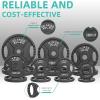 imageFitvids Olympic 2Inch Cast Iron Barbell Set Including 255 Pounds Weight Plates Set with 7FT Olympic Bar 300 Pounds Total Multiple PackagesStyle 2