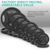 imageFitvids Olympic 2Inch Cast Iron Barbell Set Including 255 Pounds Weight Plates Set with 7FT Olympic Bar 300 Pounds Total Multiple PackagesStyle 2