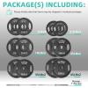 imageFitvids Olympic 2Inch Cast Iron Barbell Set Including 255 Pounds Weight Plates Set with 7FT Olympic Bar 300 Pounds Total Multiple PackagesStyle 2
