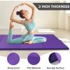 imageFolding Exercise Gymnastics Mat 4x8x2quot Gym Workout Mat with Carrying Handles HighDensity AntiTear Portable Fitness Aerobics Mats for Home Gym Yoga Pilates Tumbling MMA Core Training Multiple ColorsPurple