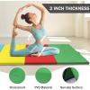 imageFolding Exercise Gymnastics Mat 4x8x2quot Gym Workout Mat with Carrying Handles HighDensity AntiTear Portable Fitness Aerobics Mats for Home Gym Yoga Pilates Tumbling MMA Core Training Multiple ColorsMultiColor