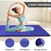 imageFolding Exercise Gymnastics Mat 4x8x2quot Gym Workout Mat with Carrying Handles HighDensity AntiTear Portable Fitness Aerobics Mats for Home Gym Yoga Pilates Tumbling MMA Core Training Multiple ColorsBlue