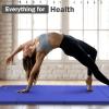 imageFolding Exercise Gymnastics Mat 4x8x2quot Gym Workout Mat with Carrying Handles HighDensity AntiTear Portable Fitness Aerobics Mats for Home Gym Yoga Pilates Tumbling MMA Core Training Multiple ColorsBlue
