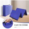 imageFolding Exercise Gymnastics Mat 4x8x2quot Gym Workout Mat with Carrying Handles HighDensity AntiTear Portable Fitness Aerobics Mats for Home Gym Yoga Pilates Tumbling MMA Core Training Multiple ColorsBlue