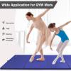imageFolding Exercise Gymnastics Mat 4x8x2quot Gym Workout Mat with Carrying Handles HighDensity AntiTear Portable Fitness Aerobics Mats for Home Gym Yoga Pilates Tumbling MMA Core Training Multiple ColorsNavy