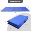 imageFolding Exercise Gymnastics Mat 4x8x2quot Gym Workout Mat with Carrying Handles HighDensity AntiTear Portable Fitness Aerobics Mats for Home Gym Yoga Pilates Tumbling MMA Core Training Multiple ColorsBlue