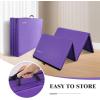 imageFolding Exercise Gymnastics Mat 4x8x2quot Gym Workout Mat with Carrying Handles HighDensity AntiTear Portable Fitness Aerobics Mats for Home Gym Yoga Pilates Tumbling MMA Core Training Multiple ColorsPurple