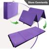 imageFolding Exercise Gymnastics Mat 4x8x2quot Gym Workout Mat with Carrying Handles HighDensity AntiTear Portable Fitness Aerobics Mats for Home Gym Yoga Pilates Tumbling MMA Core Training Multiple ColorsPurple
