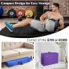 imageFolding Exercise Gymnastics Mat 4x8x2quot Gym Workout Mat with Carrying Handles HighDensity AntiTear Portable Fitness Aerobics Mats for Home Gym Yoga Pilates Tumbling MMA Core Training Multiple ColorsNavy