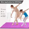 imageFolding Exercise Gymnastics Mat 4x8x2quot Gym Workout Mat with Carrying Handles HighDensity AntiTear Portable Fitness Aerobics Mats for Home Gym Yoga Pilates Tumbling MMA Core Training Multiple ColorsPink