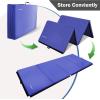 imageFolding Exercise Gymnastics Mat 4x8x2quot Gym Workout Mat with Carrying Handles HighDensity AntiTear Portable Fitness Aerobics Mats for Home Gym Yoga Pilates Tumbling MMA Core Training Multiple ColorsNavy