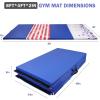 imageFolding Exercise Gymnastics Mat 4x8x2quot Gym Workout Mat with Carrying Handles HighDensity AntiTear Portable Fitness Aerobics Mats for Home Gym Yoga Pilates Tumbling MMA Core Training Multiple ColorsStarStripe