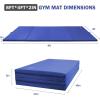 imageFolding Exercise Gymnastics Mat 4x8x2quot Gym Workout Mat with Carrying Handles HighDensity AntiTear Portable Fitness Aerobics Mats for Home Gym Yoga Pilates Tumbling MMA Core Training Multiple ColorsNavy