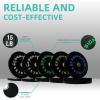 imageOlympic 2quot Bumper Plates Set Including 260LB Weight Plates Set ampamp 7FT Olympic Barbell Bar305 Pounds Total Multiple Packages
