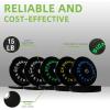 imageOlympic Barbell 2Inch Rubber Bumper Plate Weight Set for Strength Training Multiple OptionsColored