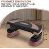 imageStep Aerobic Platform 31quot Exercise Step with 3 levels Adjustable Height 4 Stackable Risers Fitness Training Workout Stepper for Home Gym Cardio Strength Black ampamp PinkPink