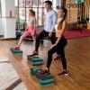 imageStep Aerobic Platform 31quot Exercise Step with 3 levels Adjustable Height 4 Stackable Risers Fitness Training Workout Stepper for Home Gym Cardio Strength Black ampamp PinkGreen