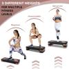 imageStep Aerobic Platform 31quot Exercise Step with 3 levels Adjustable Height 4 Stackable Risers Fitness Training Workout Stepper for Home Gym Cardio Strength Black ampamp PinkPink