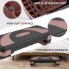 imageStep Aerobic Platform 31quot Exercise Step with 3 levels Adjustable Height 4 Stackable Risers Fitness Training Workout Stepper for Home Gym Cardio Strength Black ampamp PinkDark Pink