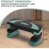 imageStep Aerobic Platform 31quot Exercise Step with 3 levels Adjustable Height 4 Stackable Risers Fitness Training Workout Stepper for Home Gym Cardio Strength Black ampamp PinkGreen