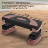 imageStep Aerobic Platform 31quot Exercise Step with 3 levels Adjustable Height 4 Stackable Risers Fitness Training Workout Stepper for Home Gym Cardio Strength Black ampamp PinkDark Pink