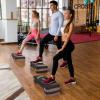 imageStep Aerobic Platform 31quot Exercise Step with 3 levels Adjustable Height 4 Stackable Risers Fitness Training Workout Stepper for Home Gym Cardio Strength Black ampamp PinkPink