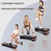 imageStep Aerobic Platform 31quot Exercise Step with 3 levels Adjustable Height 4 Stackable Risers Fitness Training Workout Stepper for Home Gym Cardio Strength Black ampamp PinkDark Pink