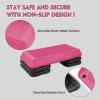imageStep Aerobic Platform Exercise Step with 5 levels Adjustable Height 4 Stackable Risers Fitness Training Workout Stepper for Home Gym Cardio Strength Multiple OptionsPink