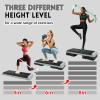 imageStep Aerobic Platform Exercise Step with 5 levels Adjustable Height 4 Stackable Risers Fitness Training Workout Stepper for Home Gym Cardio Strength Multiple OptionsGray