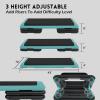 imageStep Aerobic Platform Exercise Step with 5 levels Adjustable Height 4 Stackable Risers Fitness Training Workout Stepper for Home Gym Cardio Strength Multiple OptionsTeal