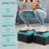 imageStep Aerobic Platform Exercise Step with 5 levels Adjustable Height 4 Stackable Risers Fitness Training Workout Stepper for Home Gym Cardio Strength Multiple OptionsTeal