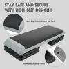 imageStep Aerobic Platform Exercise Step with 5 levels Adjustable Height 4 Stackable Risers Fitness Training Workout Stepper for Home Gym Cardio Strength Multiple OptionsGray